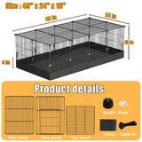 20 Planes Guinea Pig Cages Enclosed Hamster Cage with Door & Waterproof Liner, Expandable Cage for Guinea Pigs, Metal Wire Yard Fence Rabbit Cage