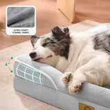 Homemate Dog Bed Medium Size Dog 28x23 inch with Orthopedic Foam Waterproof Outdoor Pet Cat Bed Sofa Supplies with Toy Dogs Crate Pad Couch with Removable Washable Cover & Non-Slip Botton Light Grey