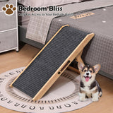 Wooden Foldable Dog Ramp Portable Pet Ramp,Car Ramp with Built-in Handle for Travel, 4 Adjustable Heights 9.8" to 18.1" for Small Dogs