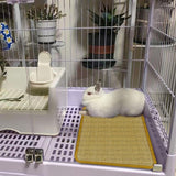 DYAUS Rabbit Scratching Pad, Sisal Bunny Scratch Pad, Natural Rabbit Foraging Mats for Cages, Indoor Bunny Toys Accessories for Bedding Biting Sleeping Resting (2PCS, 16x12in)