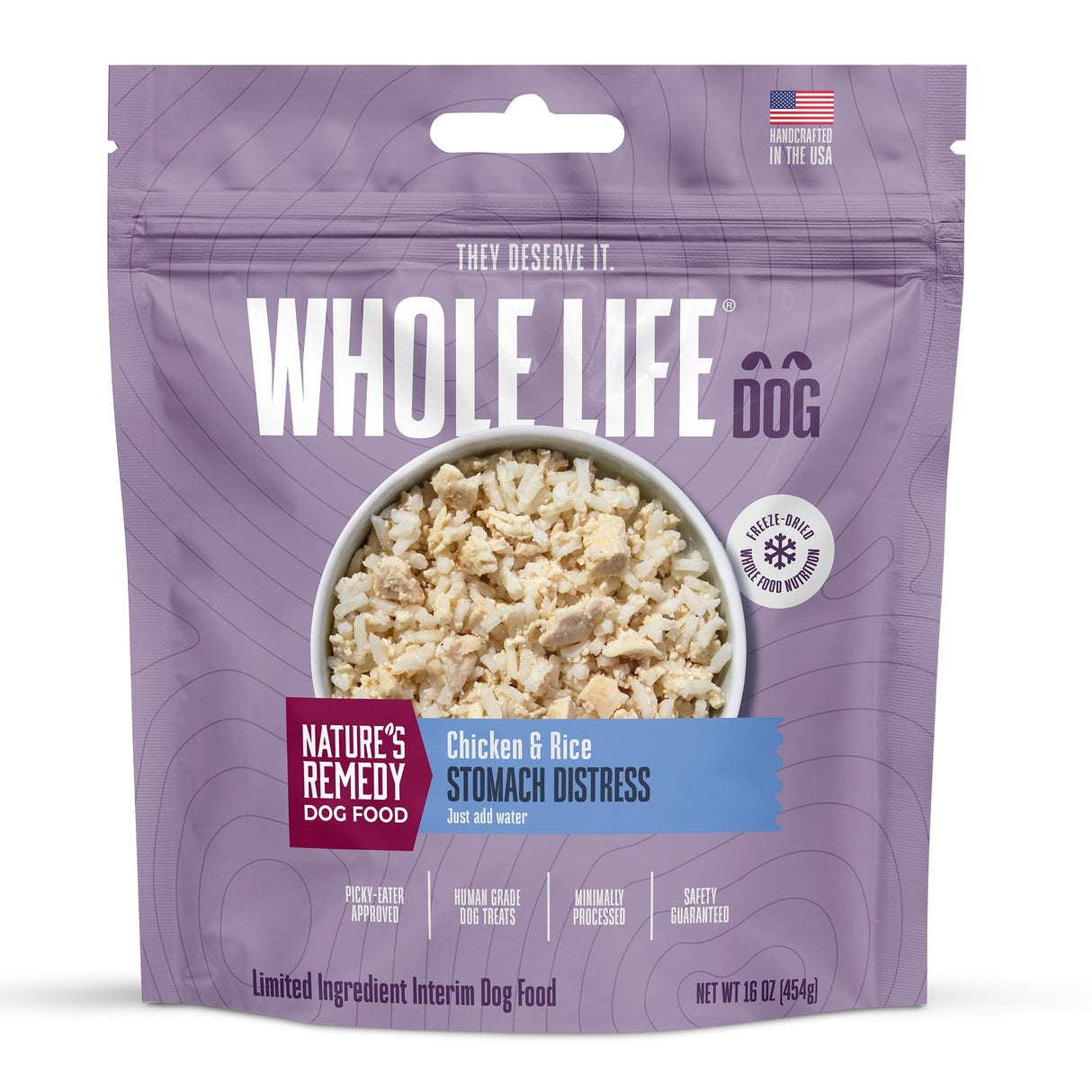 Whole Life Dog Bland Diet for Dogs – Sensitive Stomach Food for Digestive Support, Constipation, Anti Diarrhea & Vomit Relief – Human Grade, Quick & Easy Chicken and Rice, Ready in Minutes