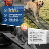 Dog Ramp for Car, 74"x 20" Large Folding Pet Stair Ramp with Non-Slip Mesh, Extra Wide Dog Steps for Medium & Large Dogs Up to 300LBS, Outdoor Portable Dogs Cars Ramp for Car SUV, Truck, RV