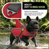 SUNFURA Dog Life Jacket Shark Life Vest for Dogs, Adjustable Swmming Vest with High Buoyancy, Safety Lifesaver with Rescue Handle for French Bulldog Small Medium Breeds, Burgundy XS