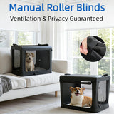 Simple Deluxe Collapsible 24 Inch Dog Crate for Small Dogs, Portable Travel Dog Crate 3-Door Foldable Soft Kennel with Durable Mesh Windows for Indoor & Outdoor, Black
