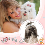 40 Pcs Dog Hair Bows Small Dog Hair Clips Puppy Yorkie Barrettes Princess Style Bow for Cat Party Birthday Grooming Accessories(Pink)