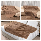 Wowchine Waterproof Calming Dog Bed Covers Pets Blanket for Large Dogs Cats Brown Fluffy Long Faux Fur Pet Blankets Reversible Couch Sofa Cover Washable Love Bed Mats(Brown,XL-85x57in)