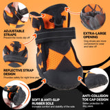 Furmate Dog Shoes for Large Small Medium Dogs,Waterproof Dog Boots & Paw Protectors with Breathable Mesh for Summer Hot Pavement,Anti-Slip Dog Booties for Hiking Hardwood Floors Winter Snow (Orange-1)