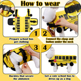 Halloween School Bus Pet Costume Funny Dog Costume Yellow School Bus Life Jacket Swimming Boating Water Flotation Vest Halloween Pet Costume Suit for Dog Cosplay Accessories for Halloween Parties(XL)