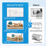 BUCATSTATE Hamster Cage Metal 2.0 - Large Hamster Enclosure Stackable with Top Access Easy Assemble 39.3L*19.7W*20.6H Inches Dwarf Syrian Hamster Tank for Gerbil, Mouse, Rat (774sq inch White)
