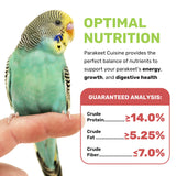 LEACH GRAIN & MILLING CO. Parakeet Cuisine Bird Food, 4 lb Bag Premium Parakeet Seed Mix with Grains, Millet, and Nutrients, Healthy Daily Diet for Parakeets, Budgies, Small Parrots & Pet Birds