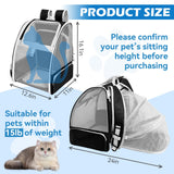 VeluXanipyr Cat Backpack Carrier,Expandable Pet Carrier Backpack for Cat and Small Dogs,for Hiking, Camping and Travelling Use,Collapsible Carrier with Breathable Mesh,Gray