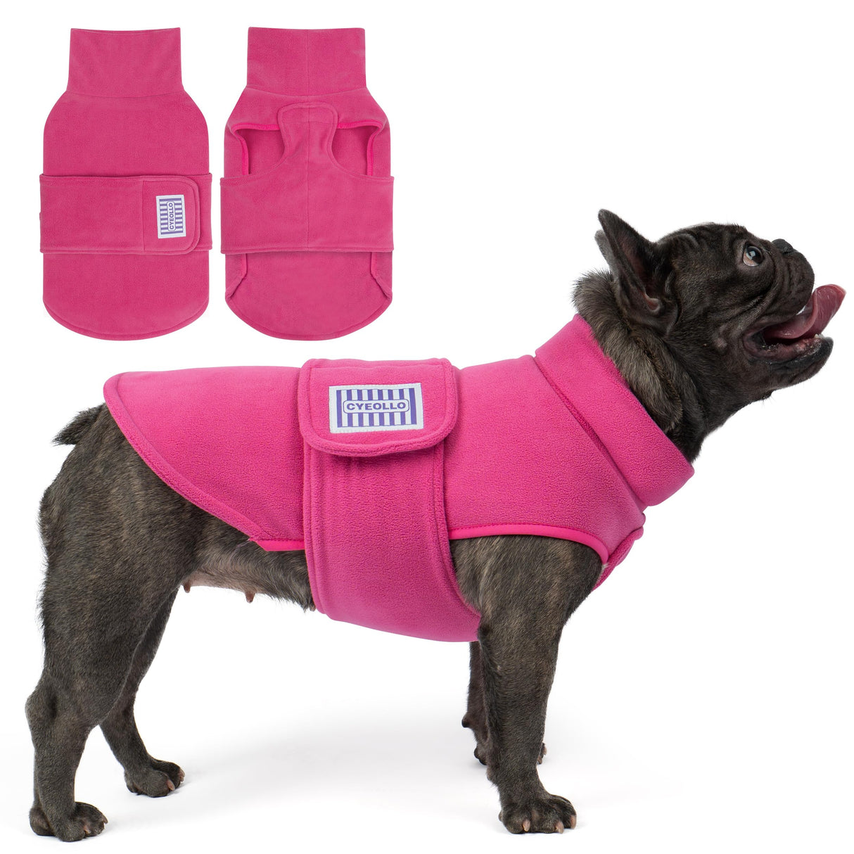 cyeollo Dog Anxiety Fleece Vest, Anxiety Relief Dog Jacket with Adjustable Belly Wrap, Soft Cozy Calming Shirt for Medium Dogs, Comfort Pet Clothes for Thunderstorms, Fireworks, Travel, Rose Red XL
