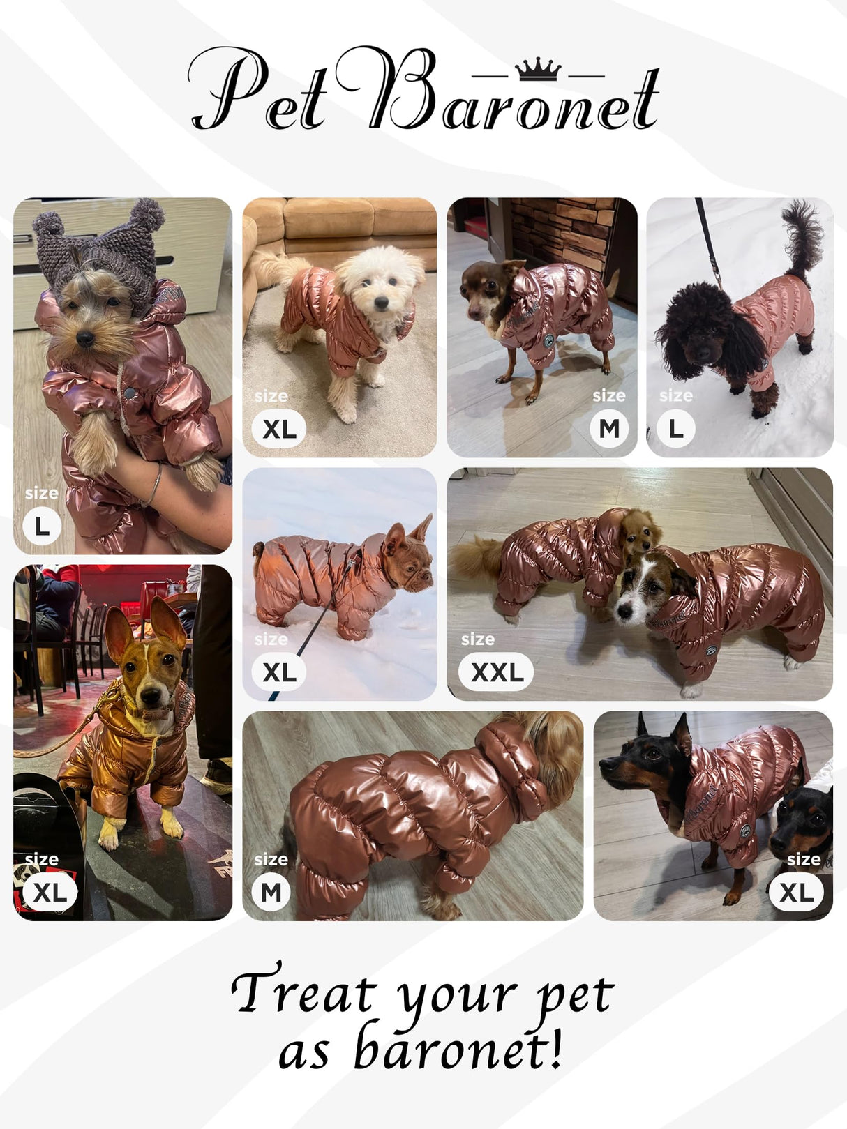 PETBARONET Winter Coat for Female Pups With Full Belly Coverage, Girl Clothes, Snow Jacket, Snowsuit for Cold Weather, Ideal for Small Medium Dogs (Medium)