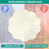 PetAmi Dog Cooling Mat, Flower Shape, Reversible Cooling Nylon Blanket Soft Fleece Pet Pad for Dogs Cats, Summer All Season Use Q-Max>0.3, Medium 44x44 in, Beige