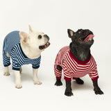 Fitwarm Red and White Striped Dog Pajamas, Waffle Dog Clothes for Small Dogs Girl Boy, Puppy Onesie with Feet, Pet Christmas Outfit, Small