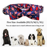 Bobo Rainbow Independence Day Dog Collar, Patriotic 4th of July Dog Collar Cute Bowtie Pet Collar Bow Tie Collar for Dogs Adjustable Puppy Collars for X-Large Dogs
