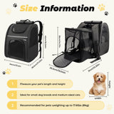 Zavothy Cat Backpack Carrier, Expandable Airline Approved Pet Backpack for Small Cats & Dogs, Breathable Mesh Cat Carrier Backpack with Padded Bottom, Foldable Travel Bag – Black