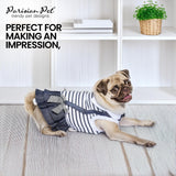Parisian Pet Preppy Dog Dress - Summer Clothes for Small Dogs Girl - Stylish Sleeveless Pet Outfit - Designer Dog Apparel - Lightweight and Breathable Puppy Clothes - Comfortable Skirt for Dogs