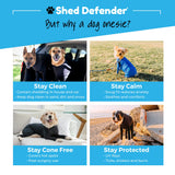 Shed Defender Sport Dog Onesie for Dog Shedding, Seen on Shark Tank, Lightweight Breathable, Bodysuit for Dogs, Pet Jumpsuit, Dog Body Suit, Shed Shirt, Full Body Shed Suit, Hot Spots, Vet Approved
