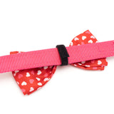 THE WORTHY DOG Pet Bow Tie for Dogs & Cats – Soft Printed Polyester Collar Bow Tie with Touch Fastener, Attaches to Any Collar - Cupid Pattern, Red, Large