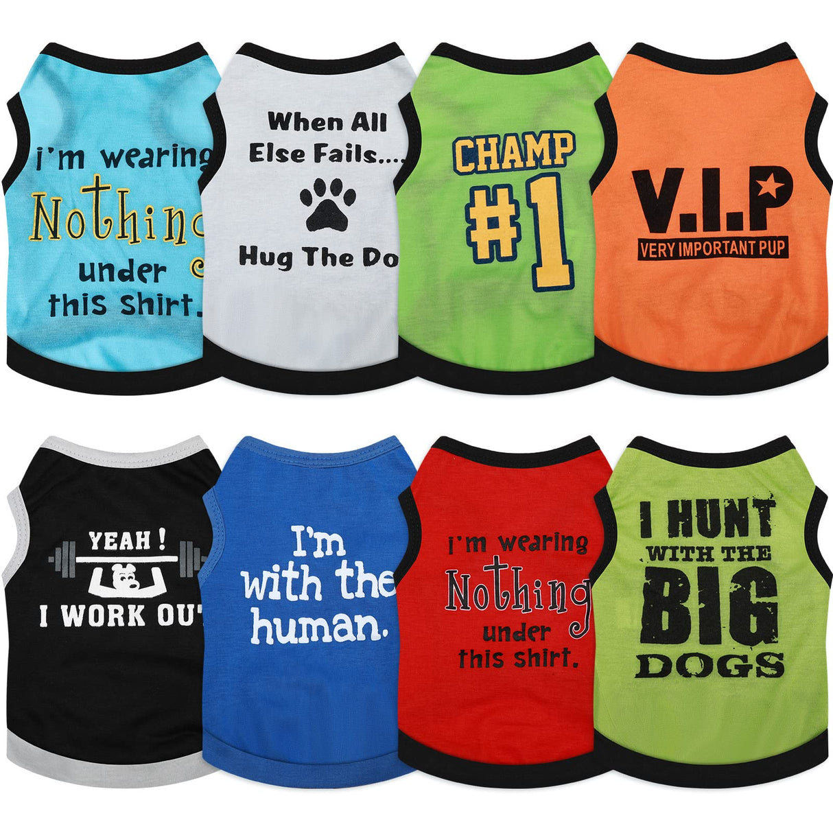 8 Pieces Dog Shirts Boy Funny Printed Puppy Clothes Summer Male Soft Dog Clothes Breathable Pet T Shirts Outfits Puppy Clothing Fit for Small and Medium Dogs(Medium)