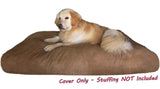 Dogbed4less DIY Pet Bed Pillow Brown Microsuede Duvet Cover and Waterproof Internal case for Dog at 55X37X4 Inch - Covers only