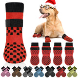 AIEDOULER Anti Slip Dog Socks to Prevent Licking Paws, Dog Shoes for Hot/Cold Pavement, Dog Boots on Hardwood Floors, Traction Control Dog Booties & Paw Protectors for Small Medium Large Senior Dogs