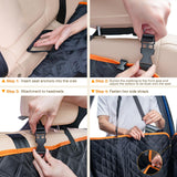 Pecute Dog Car Seat Cover for Back Seat, Back Seat Extender for Dogs 52 * 24.4in, Foldable in The Car, Hard PVC Panels Bottom Support to 330 lbs, for Cars/Mid-Size SUV/Small Truck