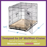 Pet Dreams Dog Crate Pad - Washable Kennel Mat, Crate Pads for Dog Cages, Non-Toxic, Flat Indoor Cat Bed, Fits iCrate 18, 24, 30, 36, 42, 48 Inches (Blue, Small, 24")