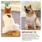 UOSIA Formal Dog Dresses for Large Dogs White Dog Bridesmaid Birthday Party Tutu Dress with Tulle Lace & Bow Decor Summer Pet Princess Costume for Female Dogs,3XL