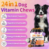 Carmelie Dog Vitamins, 24 in 1 Dog Vitamins and Supplements 200 Chews with Glucosamine Probiotics Omega-3 Dog Multivitamins Chewable for Hip & Joint, Skin & Coat, Immune Health, Digestive (Chicken)