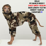 D Doggy Star Italian Greyhound Sweater Turtleneck Outfit Camo Warm Fleece Onesie Clothes Whippet for Dog Coat (XL,FLC Green Camo)
