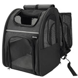 Zavothy Cat Backpack Carrier, Expandable Airline Approved Pet Backpack for Small Cats & Dogs, Breathable Mesh Cat Carrier Backpack with Padded Bottom, Foldable Travel Bag – Black