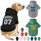 Personalized Dog Hoodie with Name/Text, Custom Embroidered or Printed Dog Sweater, Warm Winter Hoodie for Puppies, Cute Birthday Outfit, Unique Gift for Pet Lovers, A3