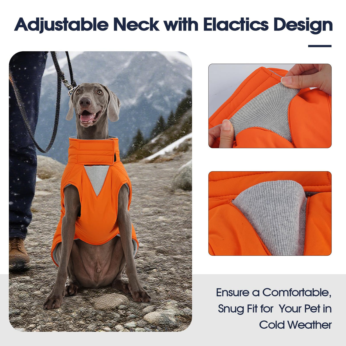 IECOii Dog Winter Jacket Reflective Winter Coats with Harness Hole Adjustable Windproof Jackets Warm Pet Snow Vest for Dachshund Waterproof Cold Weather Coat for Outdoor, Pink, Size M