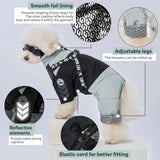 PETBARONET Waterproof Full Body Snowsuit with Harness, Reflective Jacket for Small and Medium Dogs (Green, XL:Chest 18.9'', Length: 14.2'')