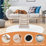 20" H 4-Step Dog Stairs for Small Dogs and Cats, Non-Slip Dog Steps for High Beds, Couch, Sofa, Sturdy Pet Steps (Tan)
