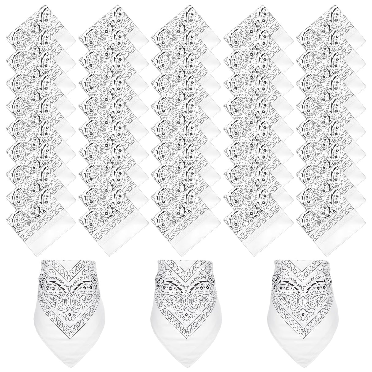 AojSup 48 Pcs Bandanas Bulk 22 Inch Paisley Bandanas Unisex Cowboy Head Wrap Scarf Headband Handkerchief for Women Men