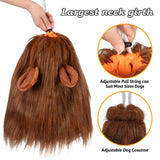 NEWBEA Lion Mane for Dog Costume, Dog Lion Mane, Realistic Wig for Medium to Large Sized Dogs, Halloween Costumes, Dark Brown with Ear Tail