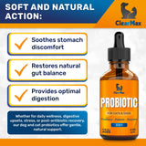 Liquid Probiotics for Dogs and Cats – 6 Billion CFU Pet Digestive Support – Dog Probiotics with Enzymes – Cat Probiotic Supplement – 2-oz Bottle