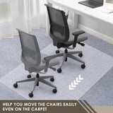 Azadx Heavy Duty Office Chair Mat for Carpet - 36" x 55" Hard Material Slip Resistant Floor Mat for Home Office Easy Glide Desk Mat
