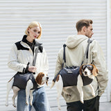 4-in-1 Convertible Pet Carrier for 14-20 lbs Dogs & Cats - Breathable Air Mesh Backpack Harness with Spine Protection | Adjustable Sling, Shoulder Bag & Handheld | Black-L