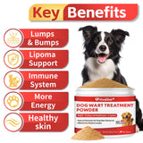 Dog Wart Remover - Turkey Tail Mushroom for Dogs - Lipoma Treatment for Dogs - Lumps and Bumps Supplement - Immune Support with L-Lysine, Zinc, Taurine, Selenium, Anthocyanins