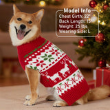 KYEESE Dog Christmas Sweater, Warm Turtleneck Dog Sweater for Small Dogs Boy Girl with Snowflake Reindeer Pattern, Winter Doggie Knitwear with Leash Hole,Soft Pet Clothes, X-Small