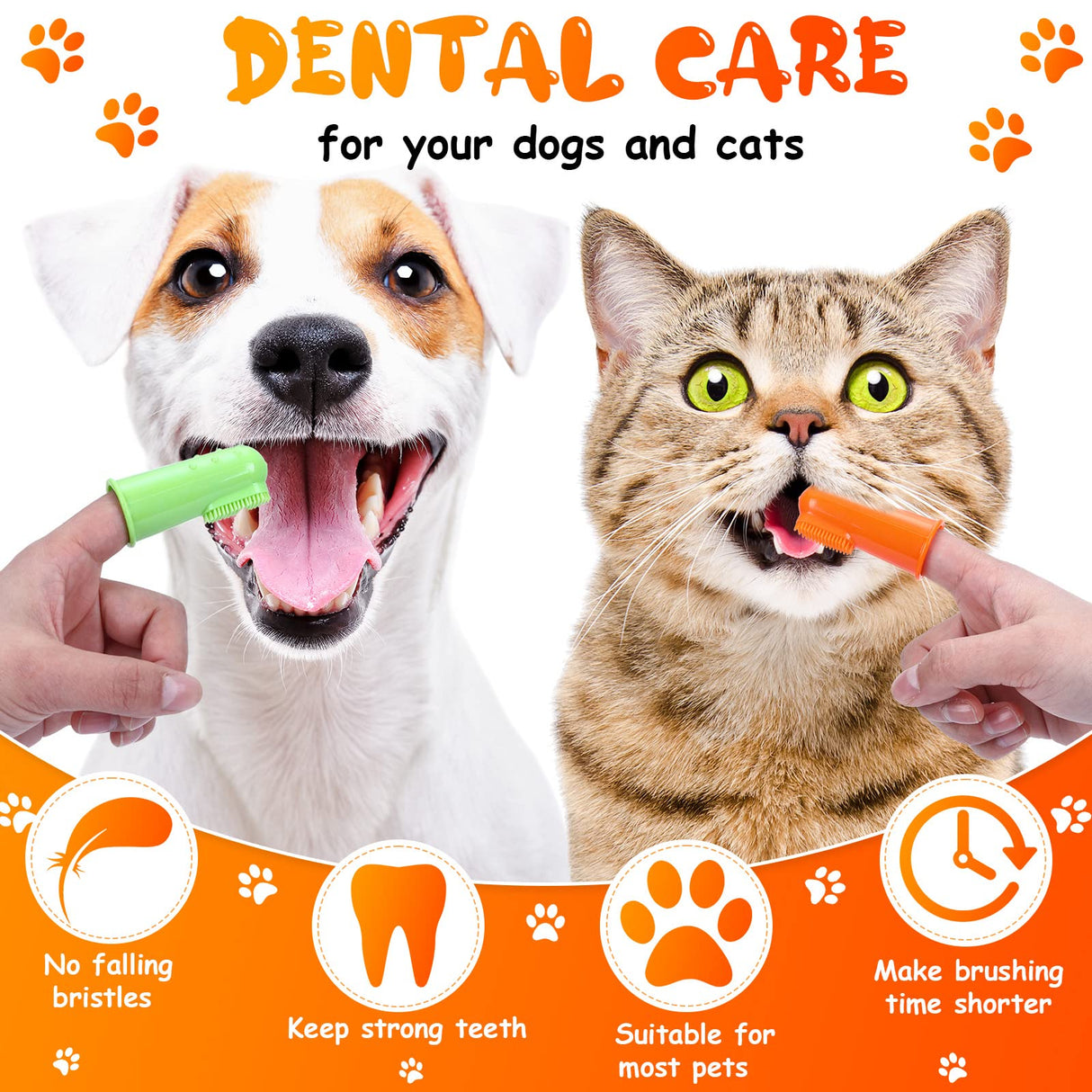 Nuogo 80 Pack Bulk Dog Toothbrush Soft Finger Brushes, Pet Finger Toothbrush for Easy Teeth Cleaning, Soft Dental Care Brush for Dogs, Small Cats and Puppies