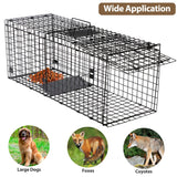 Toriexon Large Live Catch Animal Traps Black 51 X19 X17 Inch, Easy to Set and Release Live Animal Trap, Collapsible Large Animal Catcher Cage for Large Dogs, Foxes