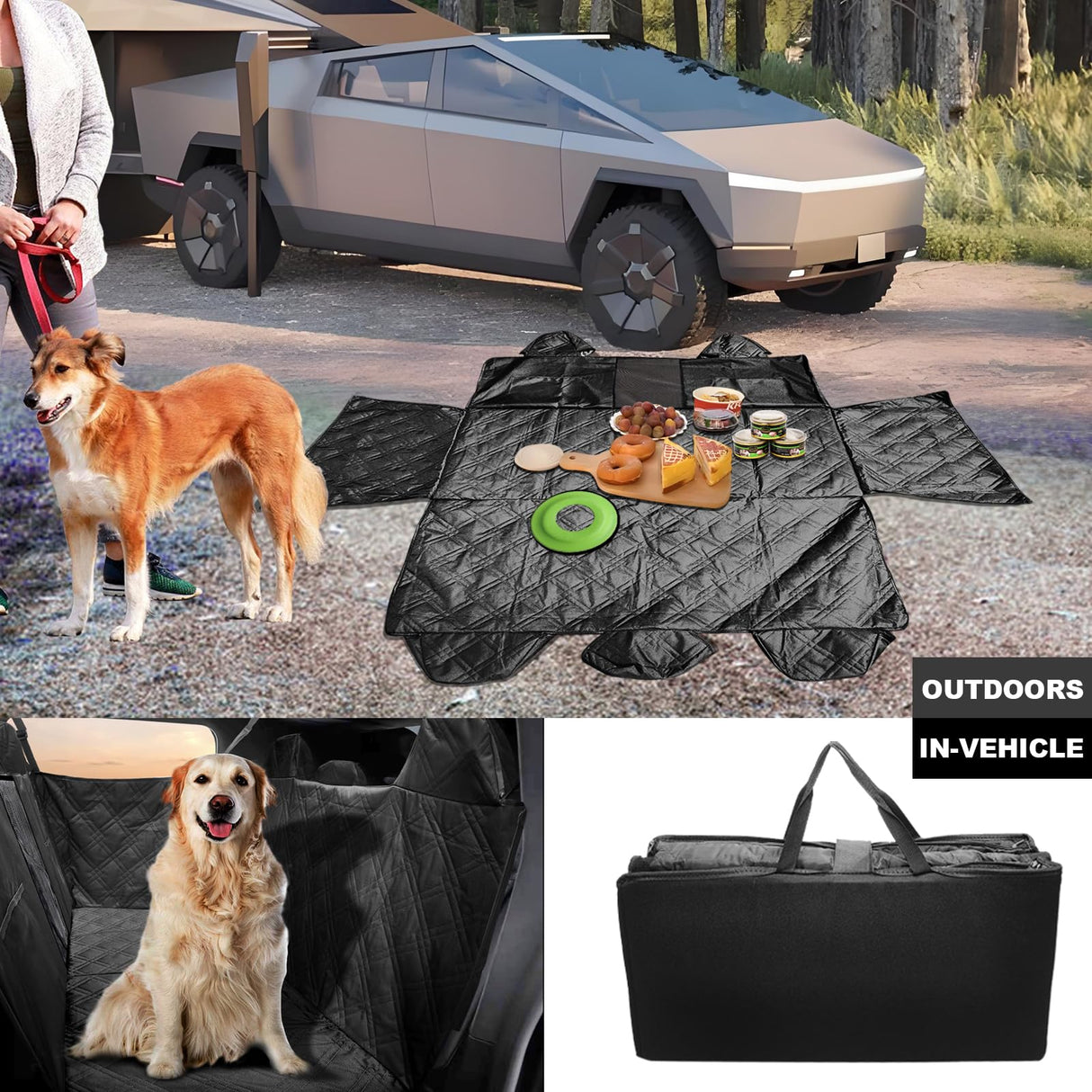 MTMARS3 Dog Seat Cover for Tesla Cybertruck 2023-2025 – Waterproof, Scratchproof & Durable Pet Liner for Comprehensive Protection, Easy to Clean