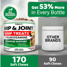 Load image into Gallery viewer, YUMA'S Hemp Hip and Joint Supplement for Dogs - Glucosamine for Dogs - 170 Joint Pain Relief Chews - Chondroitin, MSM - Hemp Oil - Advanced Canine Health Supplement - Mobility Support Treats
