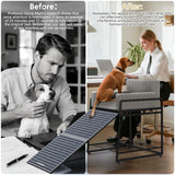 Pet Stairs Ramp with Seat,Dog Window Perch with Stairs and Storage,Dog Seat with Ramp Steps,Folding Pet Ramp for Dogs Cats,Bunk Bed Chair with Sofa Cushion for Bed Couch Office,Hold Up to 110 lbs