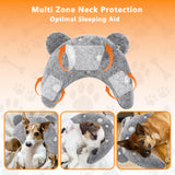 Maiiu Pet Calming Pillow for Dogs, Soft U-Shaped Pillow Glow in The Dark, Joint Relief, Sleep Comfortably,Suit for Small, Medium, Large Dogs, Fluffy Pet Neck Pillow (M-Gray)